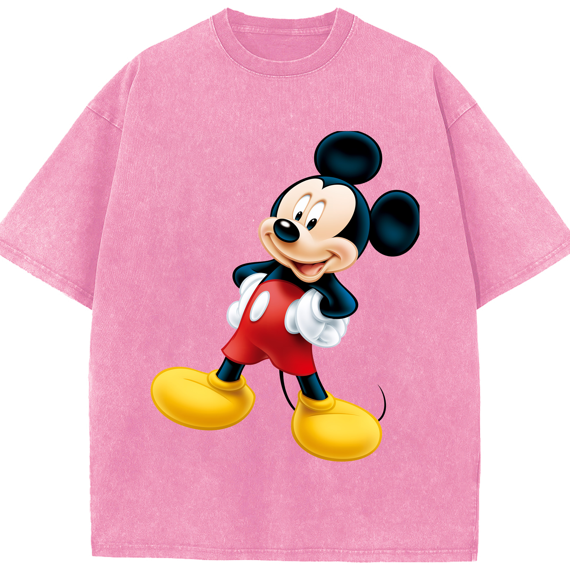 （画像用） ミッキーマウス Mickey Mouse 綿100% ヴィンテージ風 半袖Tシャツ（フロントプリント）